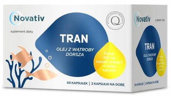 Tran olej z wątroby dorsza Novativ 60 kapsułek