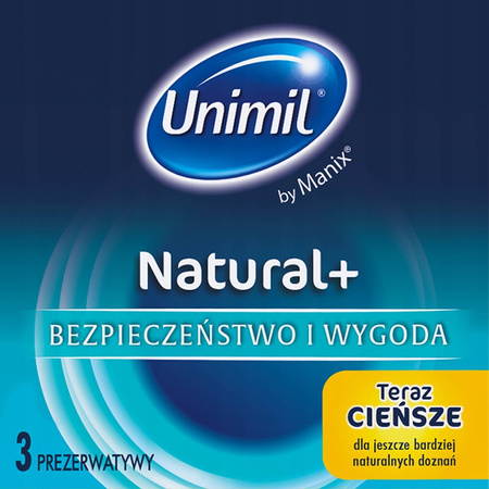 Unimil Natural+ prezerwatywy 3 sztuki