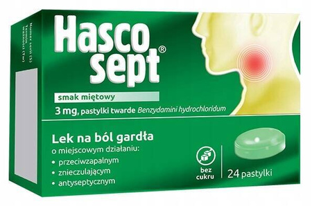 Hascosept 24 pastylki miętowe