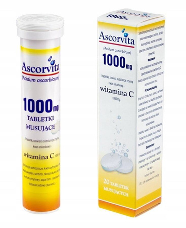Ascorvita witamina C 1000 20 tabletek musujących