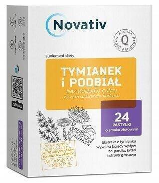Tymianek i Podbiał Novativ 24 pastylki