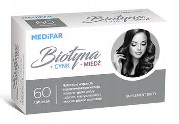Biotyna + Cynk + Miedź 60 tabletek
