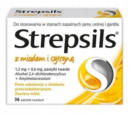 Strepsils z miodem i cytryną 36 pastylek