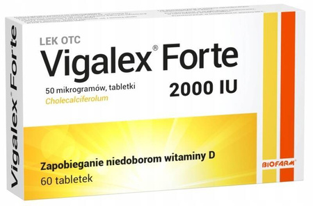 Vigalex Forte 2000IU 60tabl. witamina D lek kości odporność