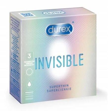 Durex Invisible Supercienkie prezerwatywy 3 sztuki