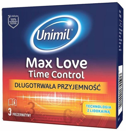 Unimil Max Love Time Control prezerwatywy 3 sztuki