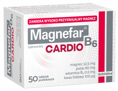 Magnefar B6 Cardio 50 tabletek